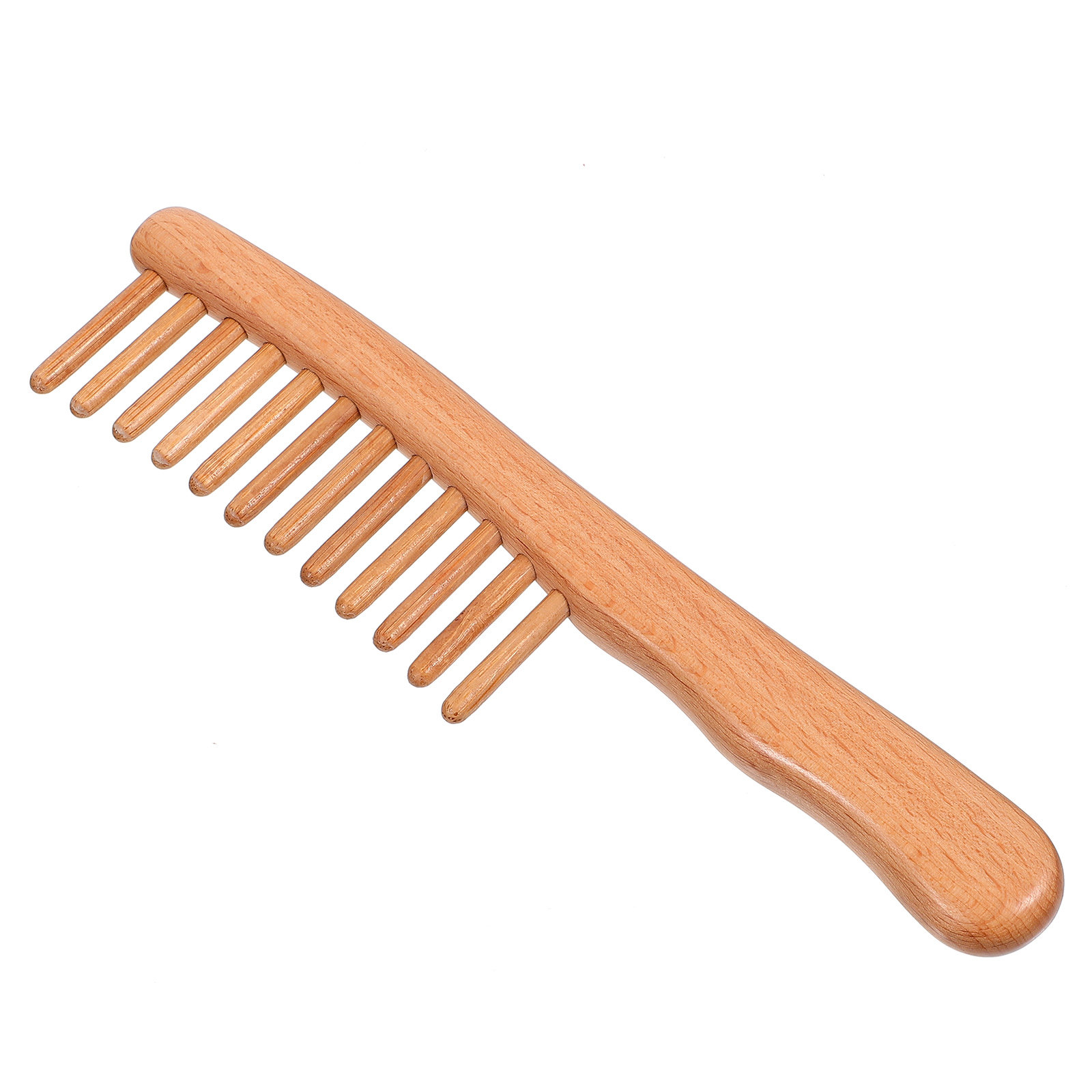 Hair Scalp Massager - 1 szt. Polerowany, naturalny drewniany grzebień