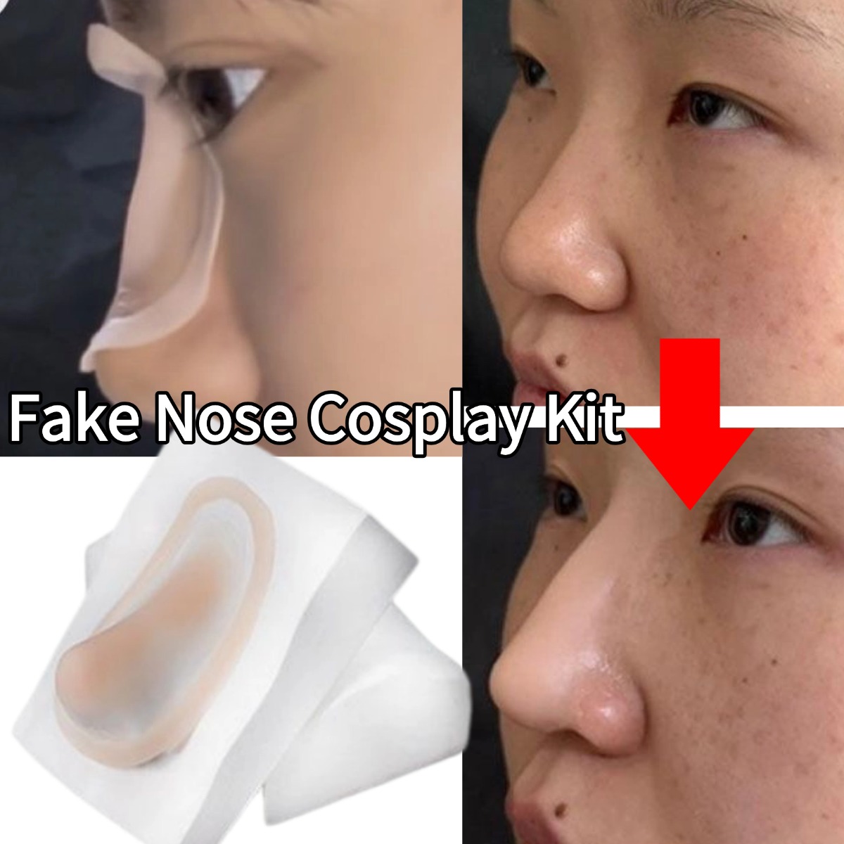 J Beauty Makeup - Silikonowy sztuczny nos do cosplayu, wielokrotnego