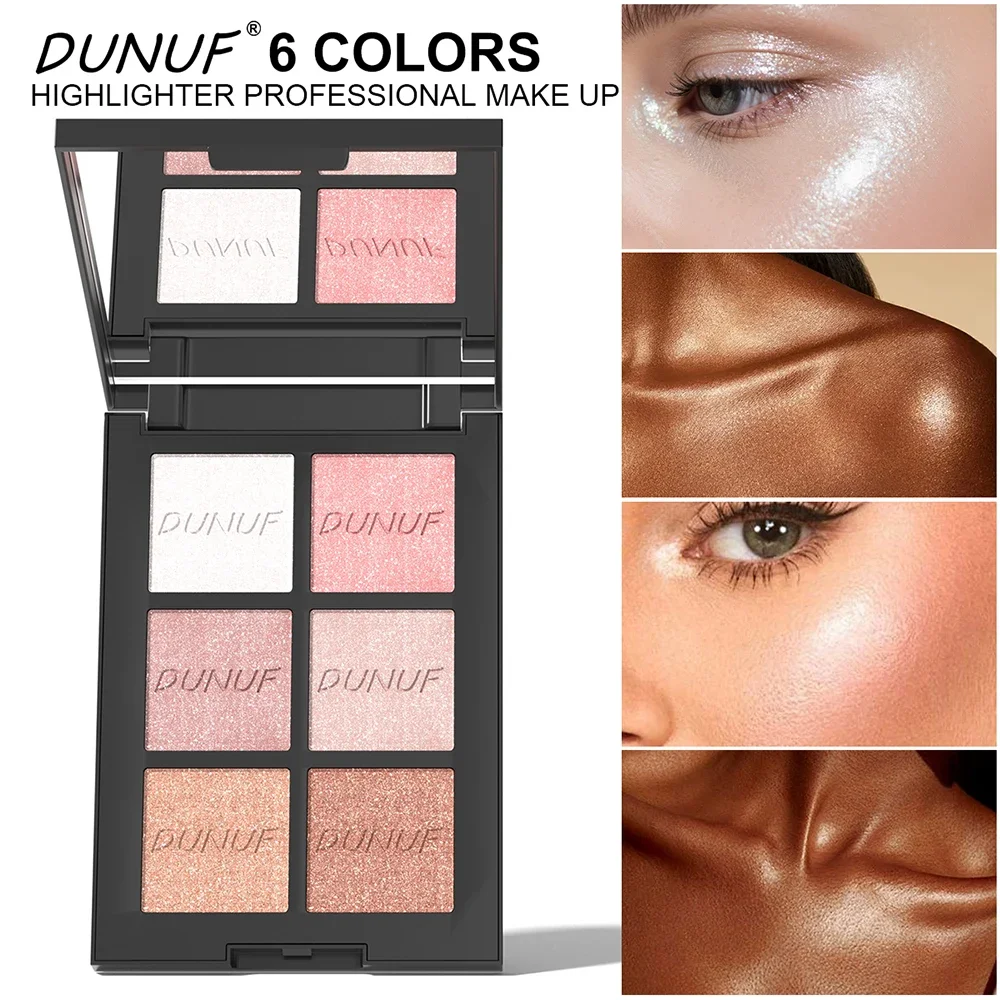 Highlighter Bronzer Palette - Paleta rozświetlaczy 6 kolorów, mocno napigmentowana,