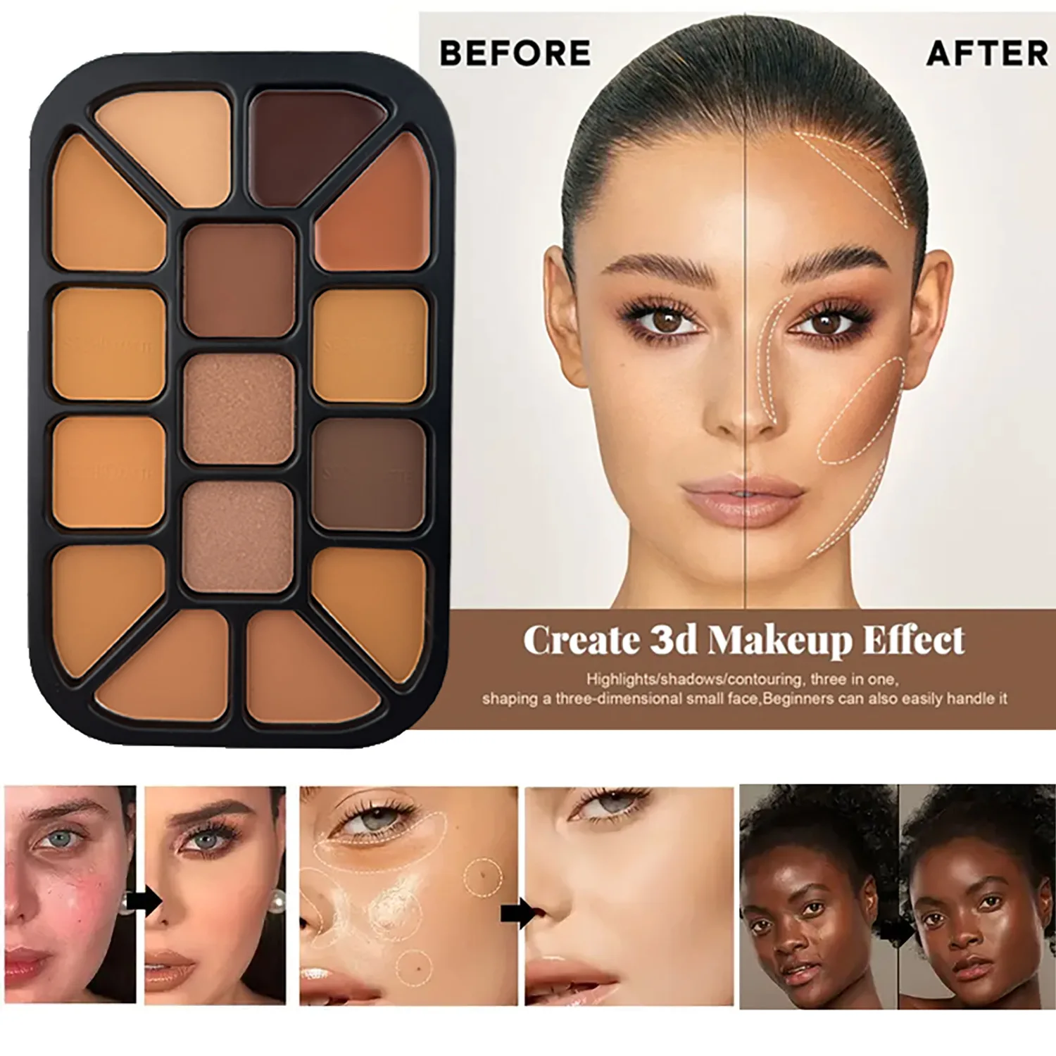 Paleta do konturowania twarzy  – Highlighter Bronzer Palette recenzja i cena